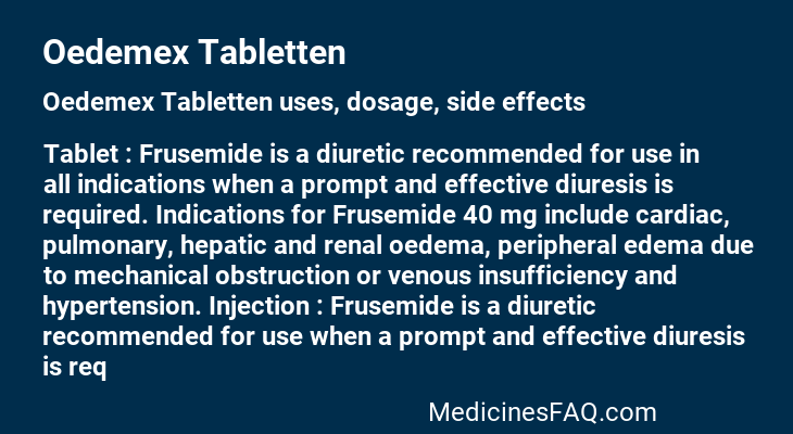Oedemex Tabletten