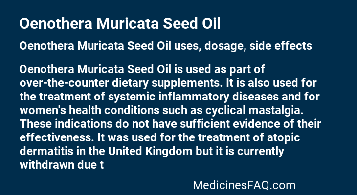 Oenothera Muricata Seed Oil