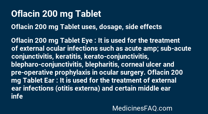 Oflacin 200 mg Tablet