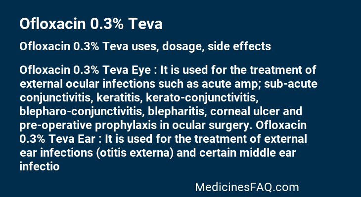 Ofloxacin 0.3% Teva