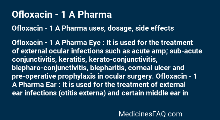 Ofloxacin - 1 A Pharma