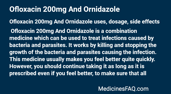Ofloxacin 200mg And Ornidazole