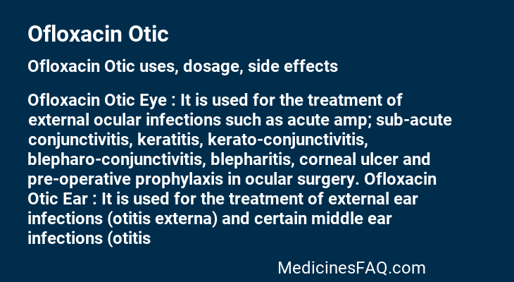 Ofloxacin Otic