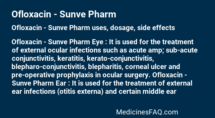 Ofloxacin - Sunve Pharm