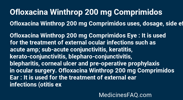 Ofloxacina Winthrop 200 mg Comprimidos