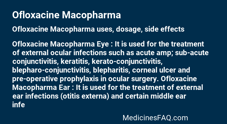 Ofloxacine Macopharma