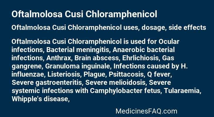 Oftalmolosa Cusi Chloramphenicol