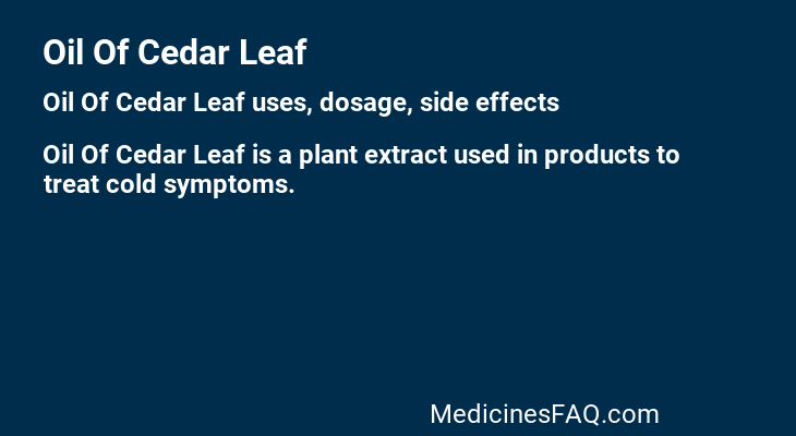 Oil Of Cedar Leaf