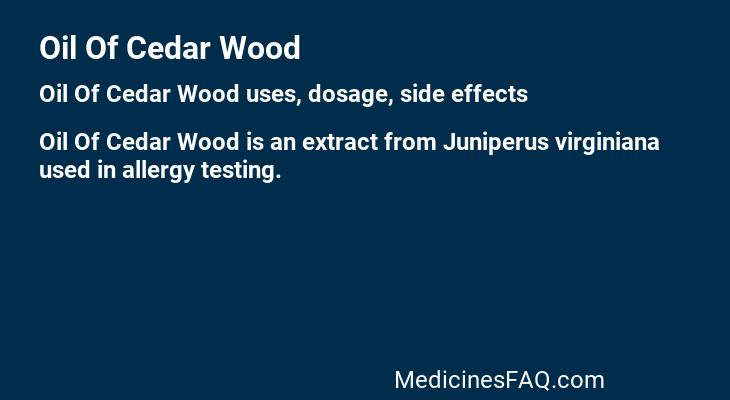 Oil Of Cedar Wood