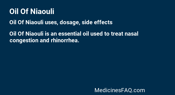 Oil Of Niaouli