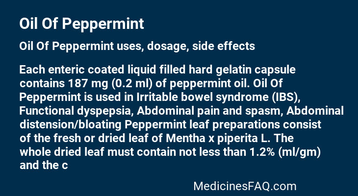 Oil Of Peppermint