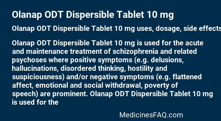 Olanap ODT Dispersible Tablet 10 mg