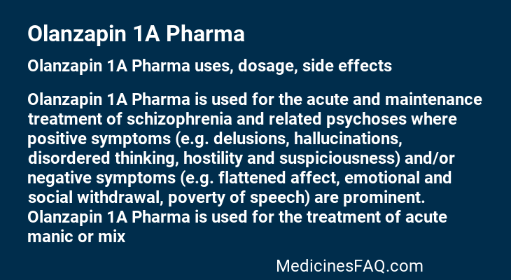 Olanzapin 1A Pharma