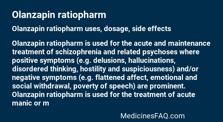 Olanzapin ratiopharm