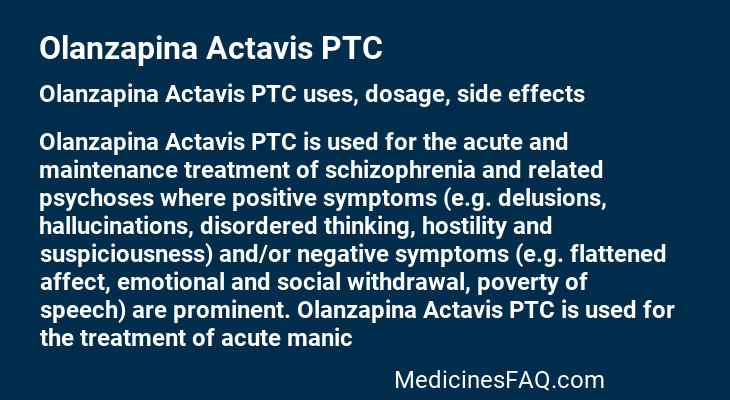 Olanzapina Actavis PTC