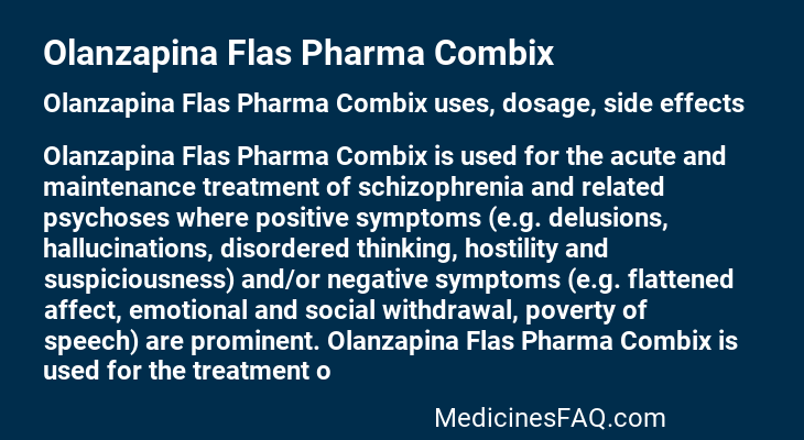 Olanzapina Flas Pharma Combix