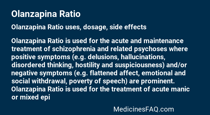 Olanzapina Ratio