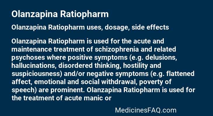 Olanzapina Ratiopharm