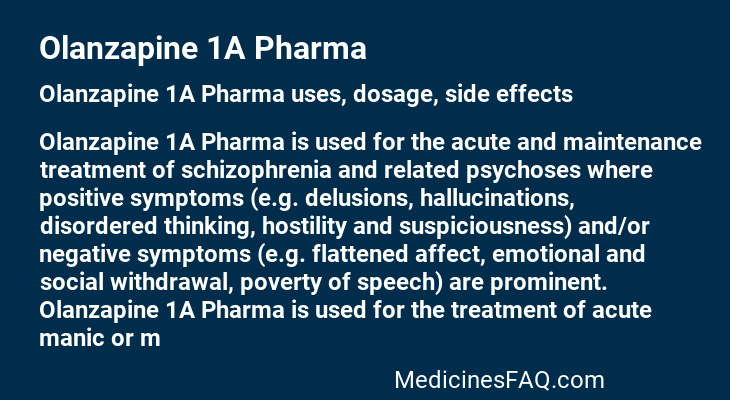 Olanzapine 1A Pharma