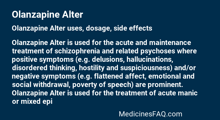 Olanzapine Alter