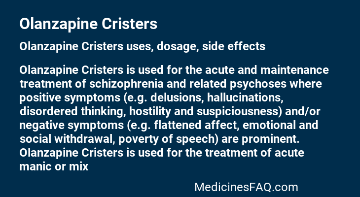 Olanzapine Cristers