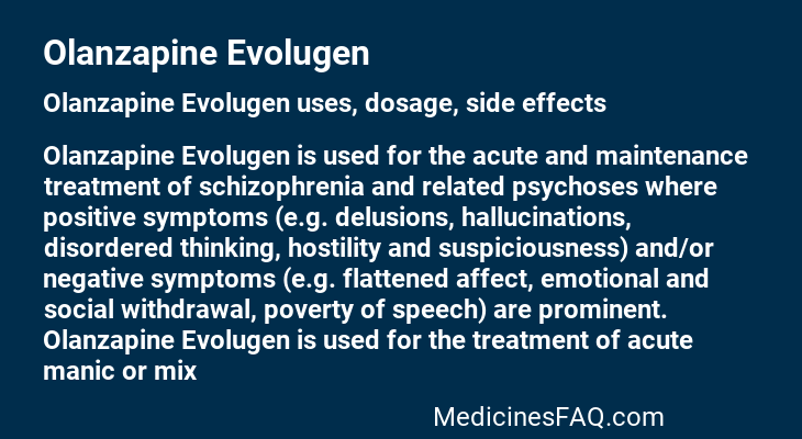 Olanzapine Evolugen