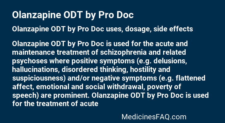 Olanzapine ODT by Pro Doc