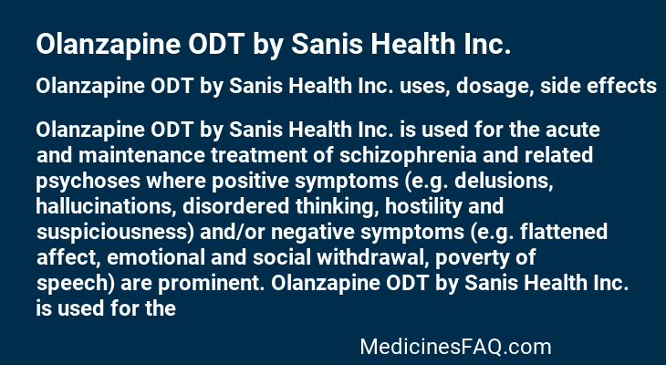 Olanzapine ODT by Sanis Health Inc.
