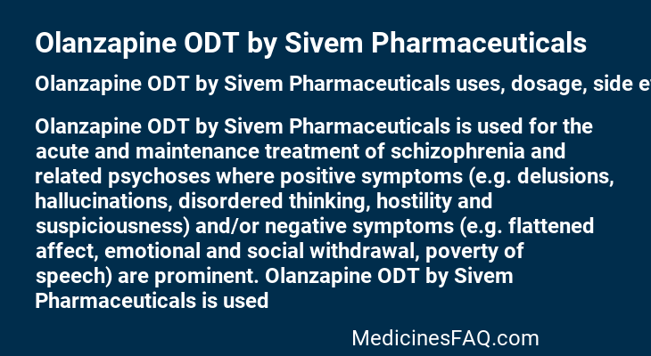 Olanzapine ODT by Sivem Pharmaceuticals