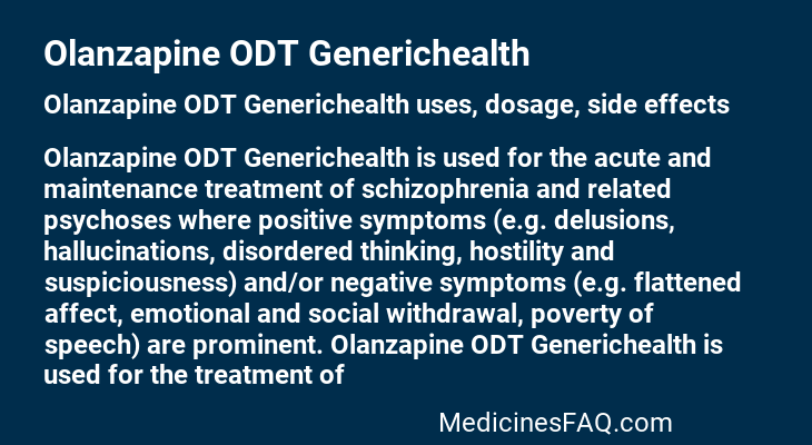 Olanzapine ODT Generichealth