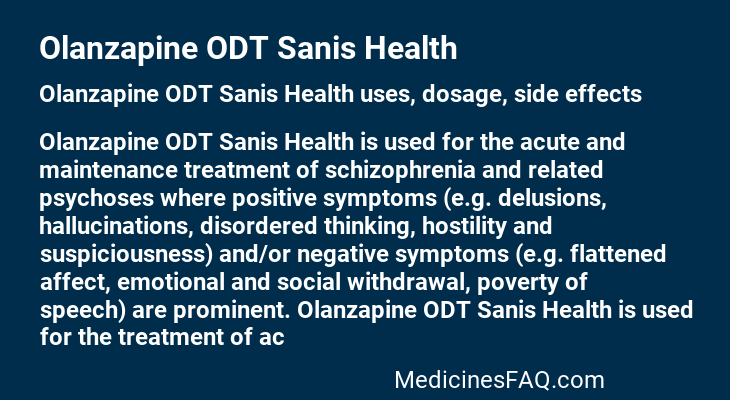 Olanzapine ODT Sanis Health