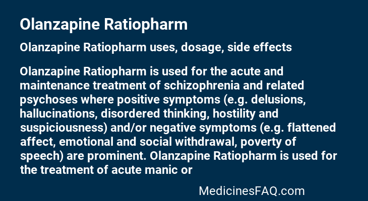 Olanzapine Ratiopharm