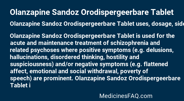 Olanzapine Sandoz Orodispergeerbare Tablet