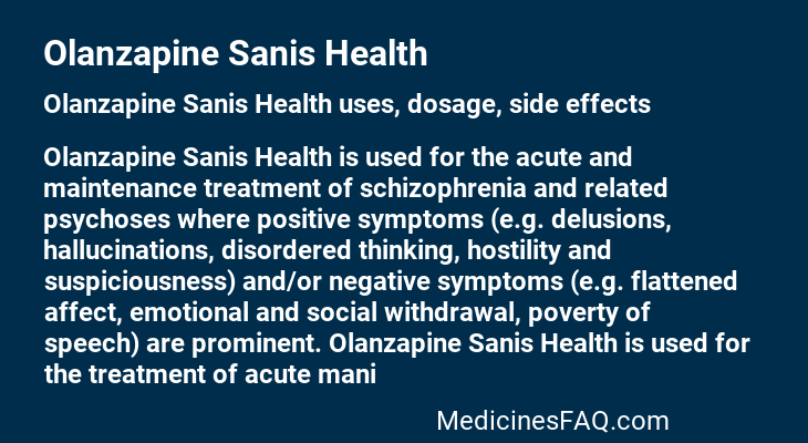 Olanzapine Sanis Health