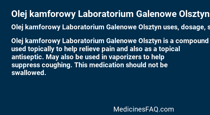 Olej kamforowy Laboratorium Galenowe Olsztyn