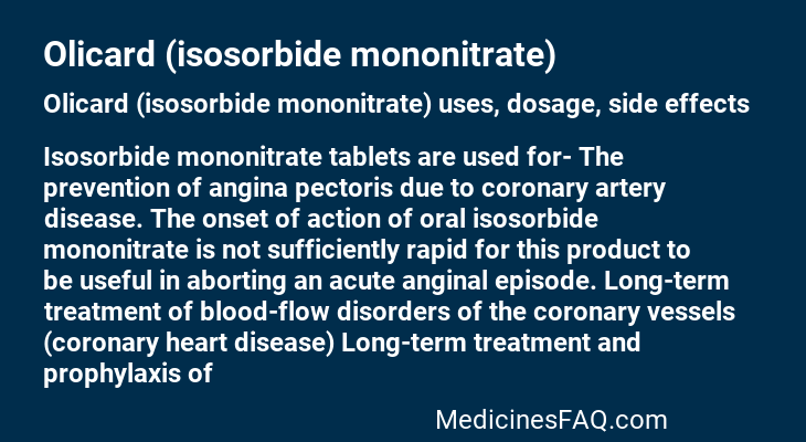 Olicard (isosorbide mononitrate)