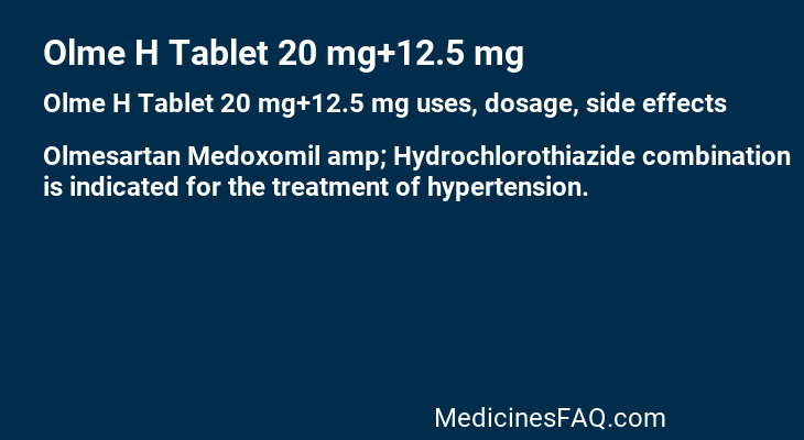 Olme H Tablet 20 mg+12.5 mg