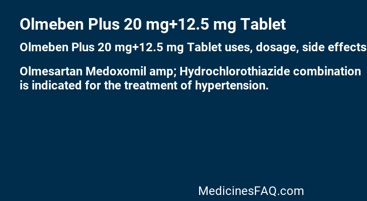 Olmeben Plus 20 mg+12.5 mg Tablet