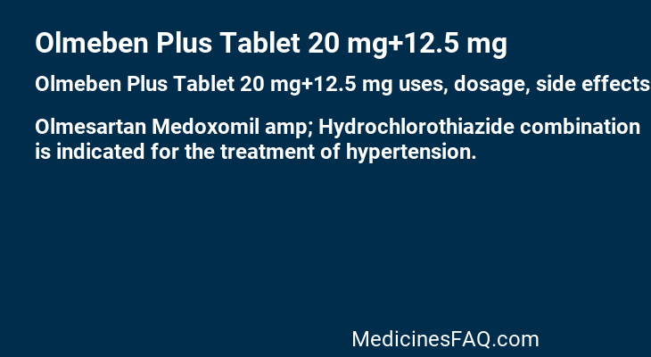 Olmeben Plus Tablet 20 mg+12.5 mg