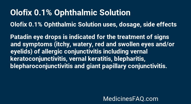 Olofix 0.1% Ophthalmic Solution