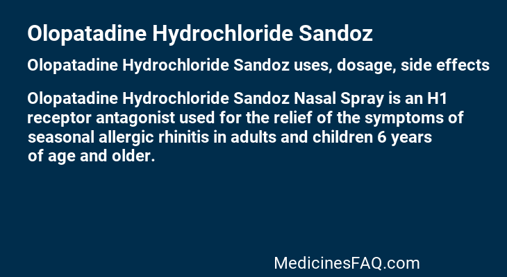 Olopatadine Hydrochloride Sandoz
