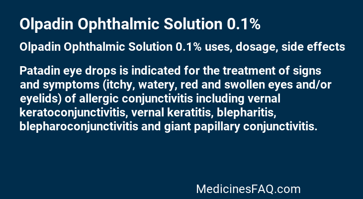 Olpadin Ophthalmic Solution 0.1%