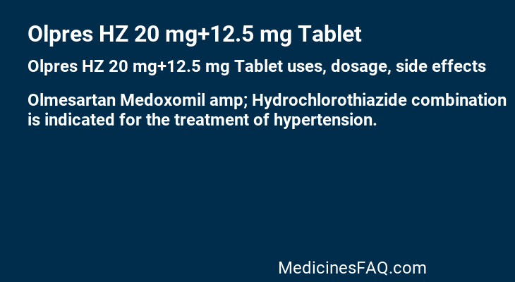 Olpres HZ 20 mg+12.5 mg Tablet