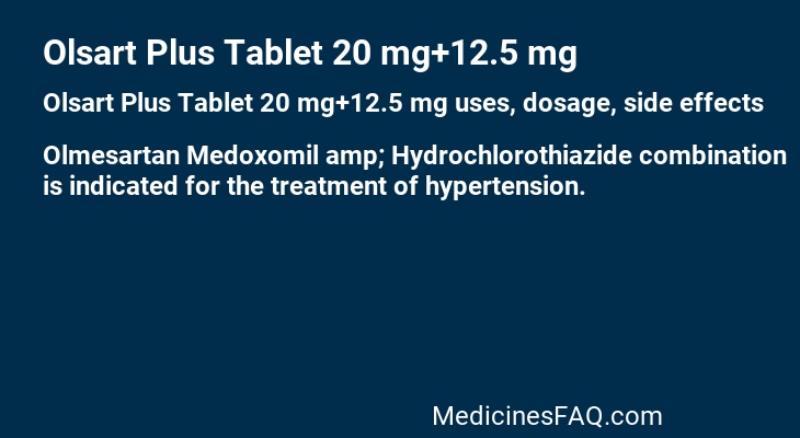 Olsart Plus Tablet 20 mg+12.5 mg