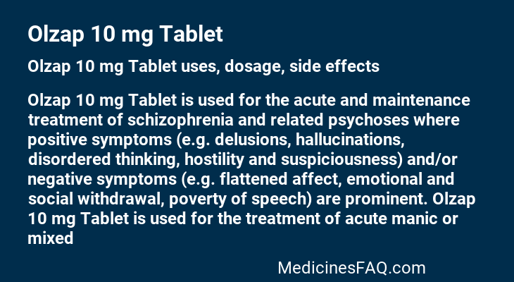 Olzap 10 mg Tablet