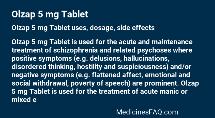 Olzap 5 mg Tablet