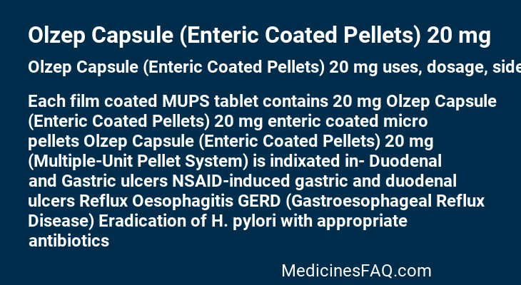 Olzep Capsule (Enteric Coated Pellets) 20 mg