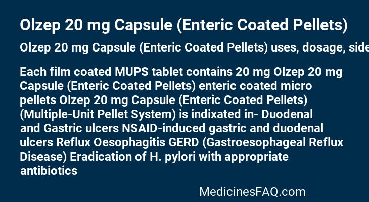 Olzep 20 mg Capsule (Enteric Coated Pellets)