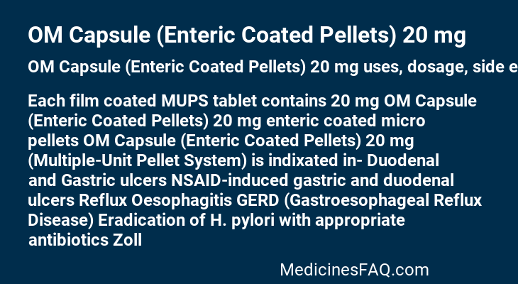 OM Capsule (Enteric Coated Pellets) 20 mg