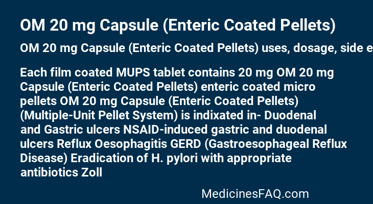 OM 20 mg Capsule (Enteric Coated Pellets)